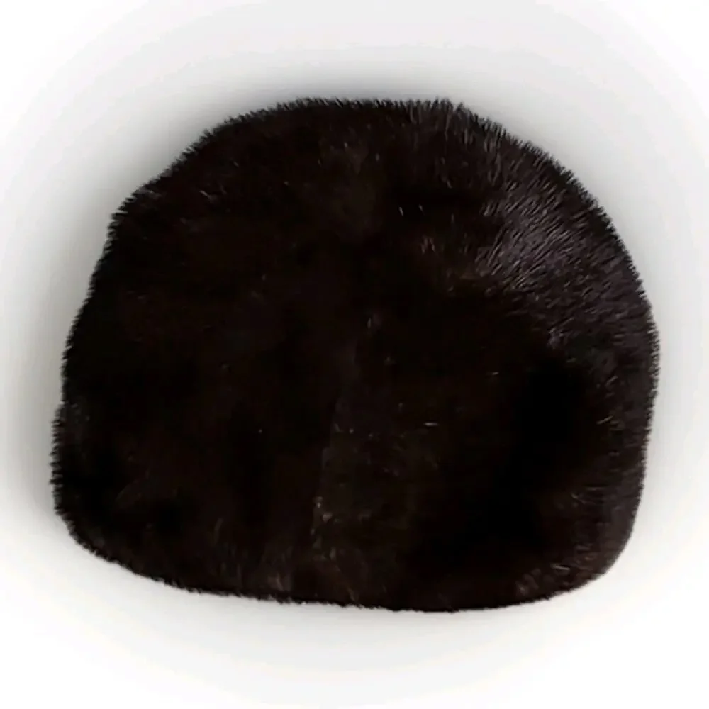 John T Shayne Chicago Mr R Vintage 50s 100% Real Mink Fur Hat w/ Box Brown XS